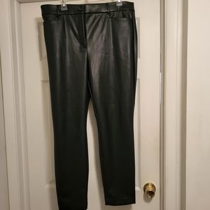 Loft, straight leg faux leather pants.